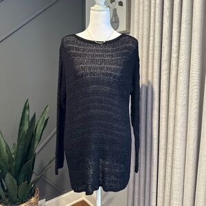 Liz Claiborne Whimsigoth Open Knit Black Long Sleeve Size Medium